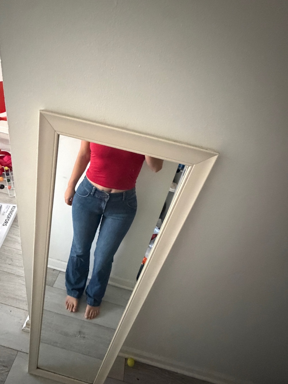 Vintage Y2K Women's low-rise Straight Leg Jeans in Blue